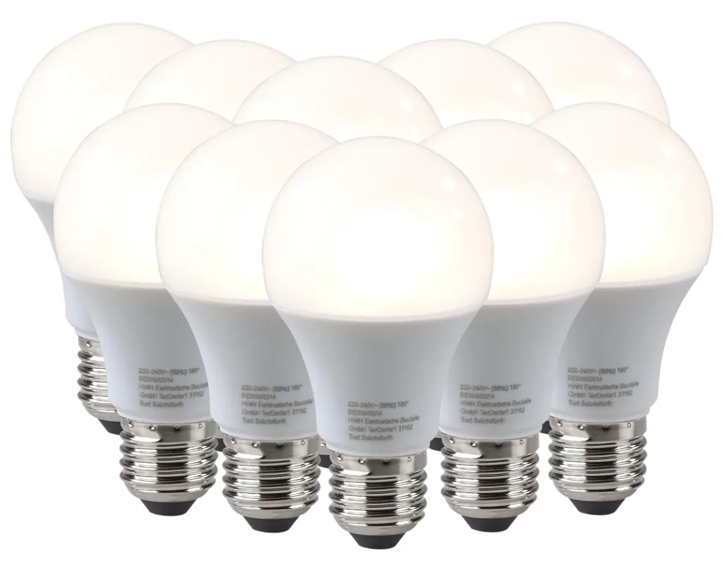 LED Lampe 10W, E27, 1055lm, warmweiß - 10 Stück