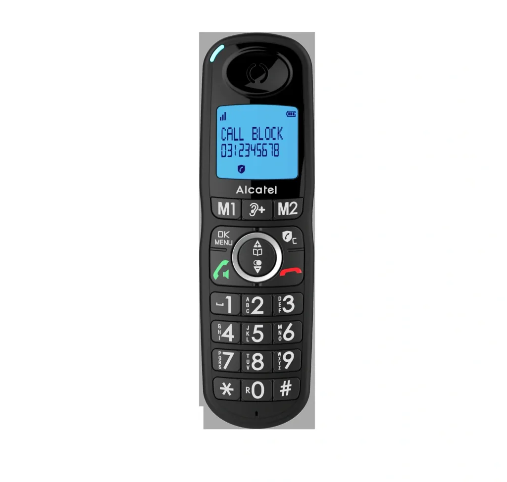 Komfort-Telefon Alcatel XL595B Duo Voice mit Call-Block-Funktion, schnurlos