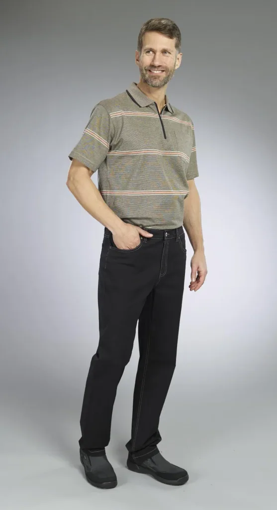 Poloshirt gestreift, Farbe khaki, Gr.M