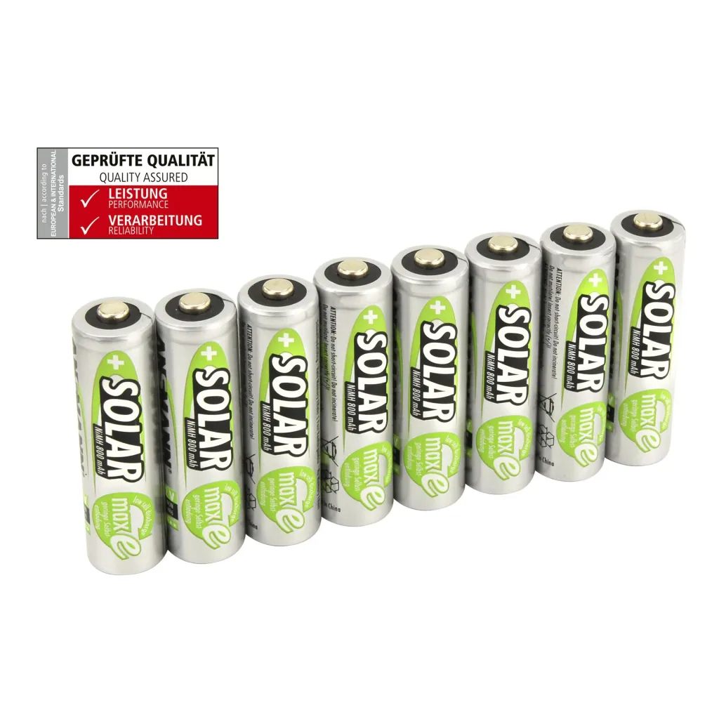 Solar NiMH Mignon (AA) Akku, 800 mAh - 8 Stück