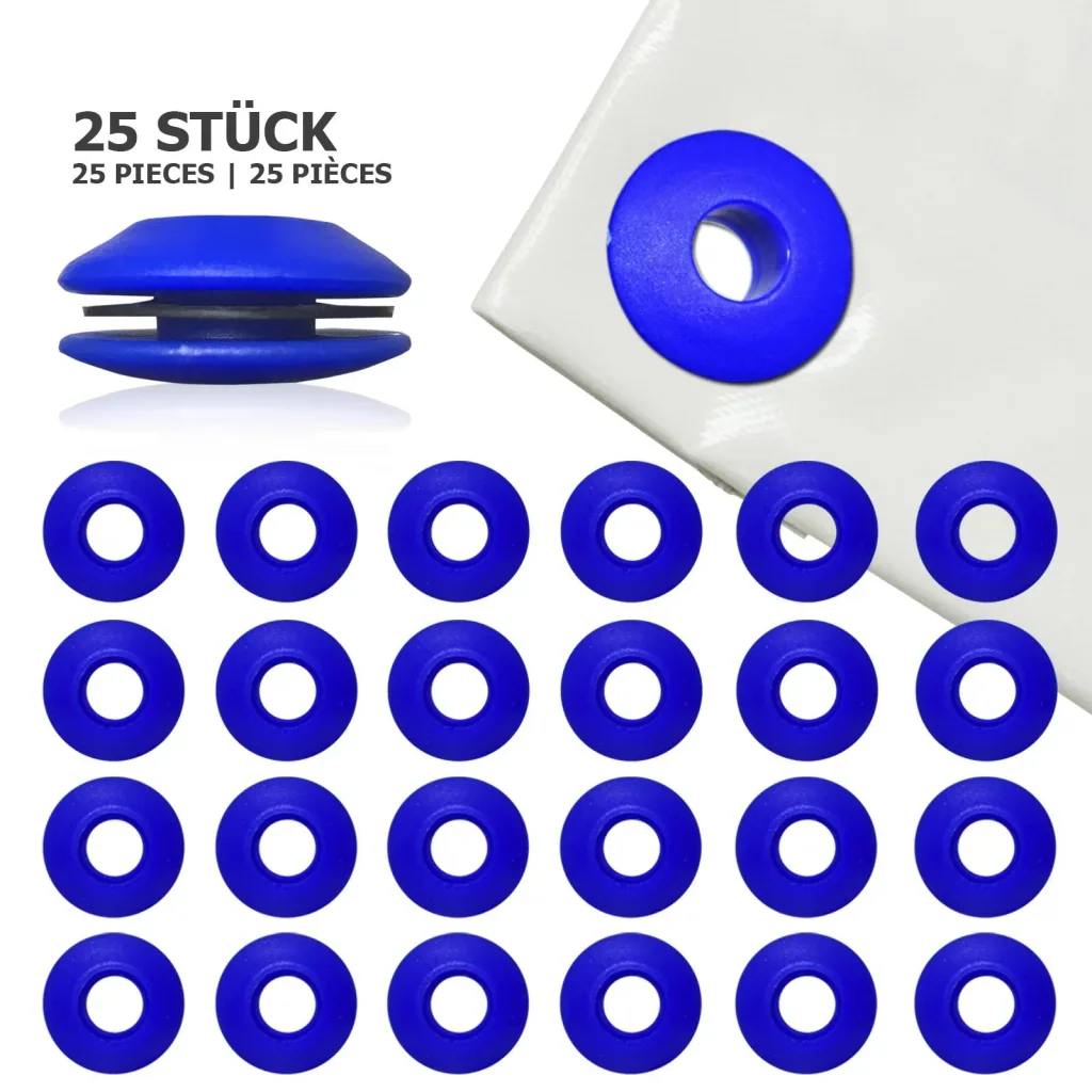 Planenösen, Kunststoff, Blau, 25 Stück