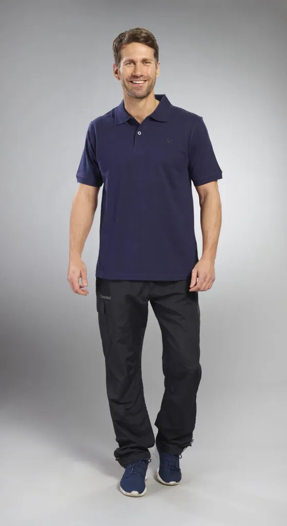 Poloshirt geknöpft, Farbe marine melange, Gr.M