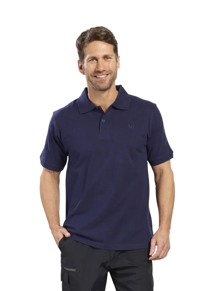 Poloshirt geknöpft, Farbe marine melange, Gr.M