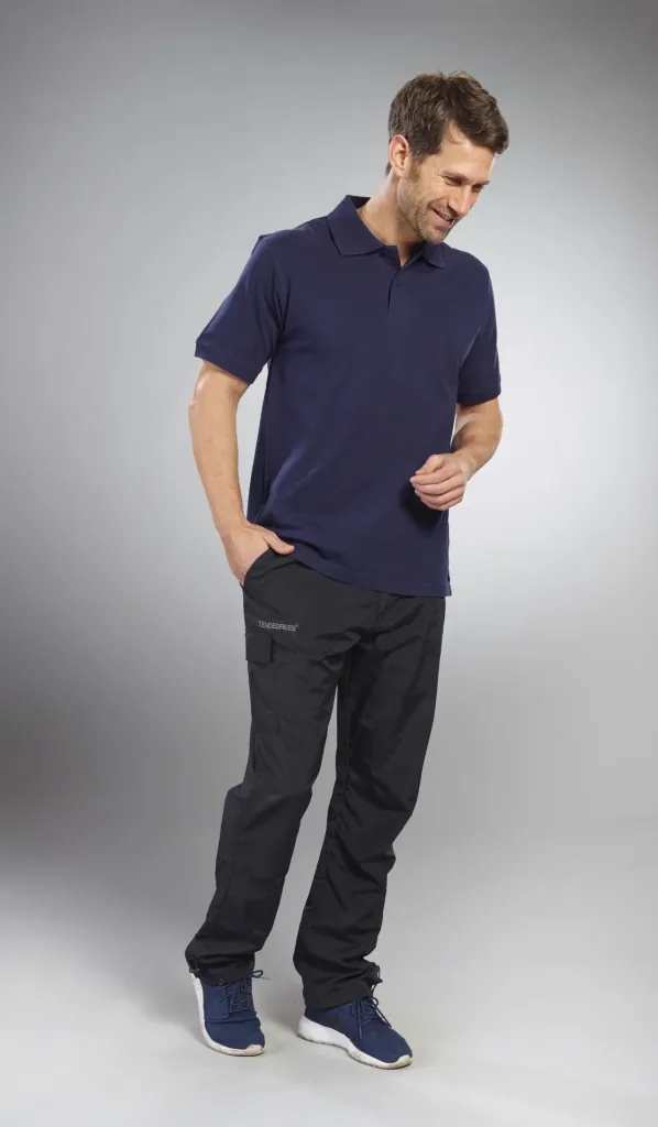 Poloshirt geknöpft, Farbe marine melange, Gr.M