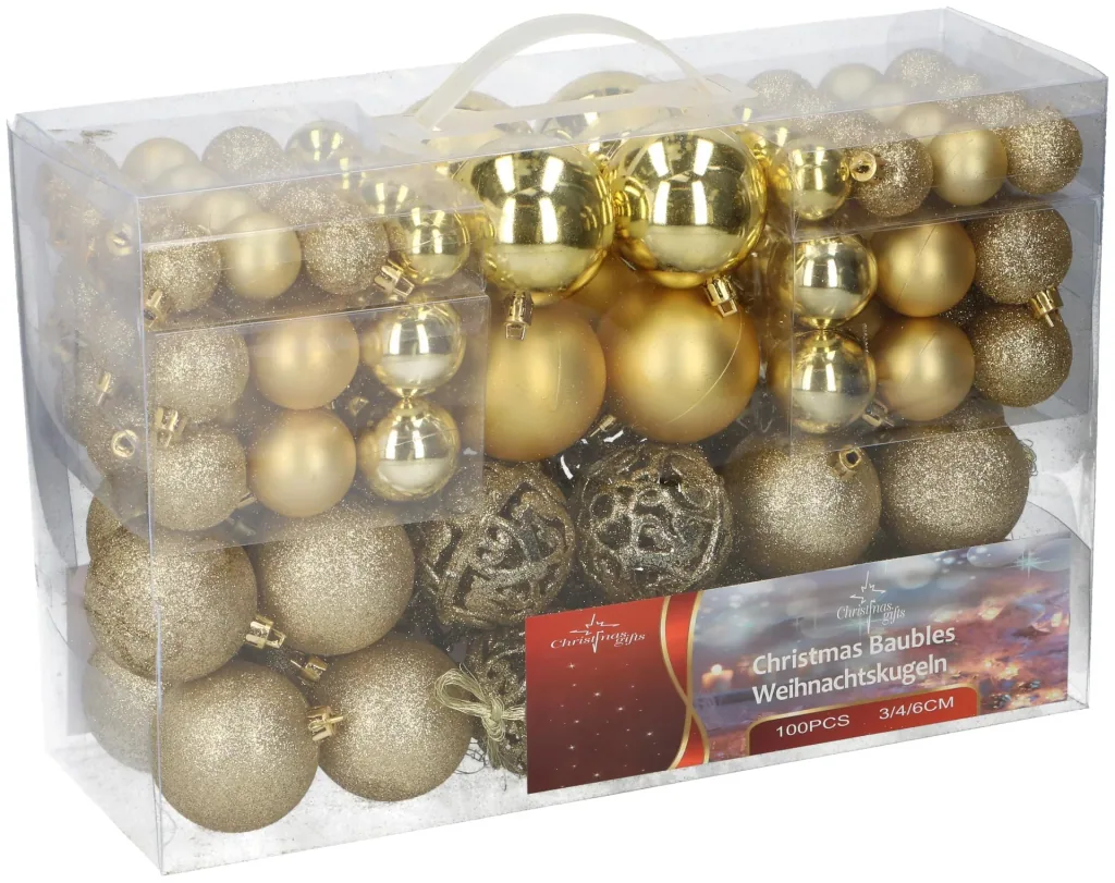 Weihnachtskugeln, gold, 100 Stück
