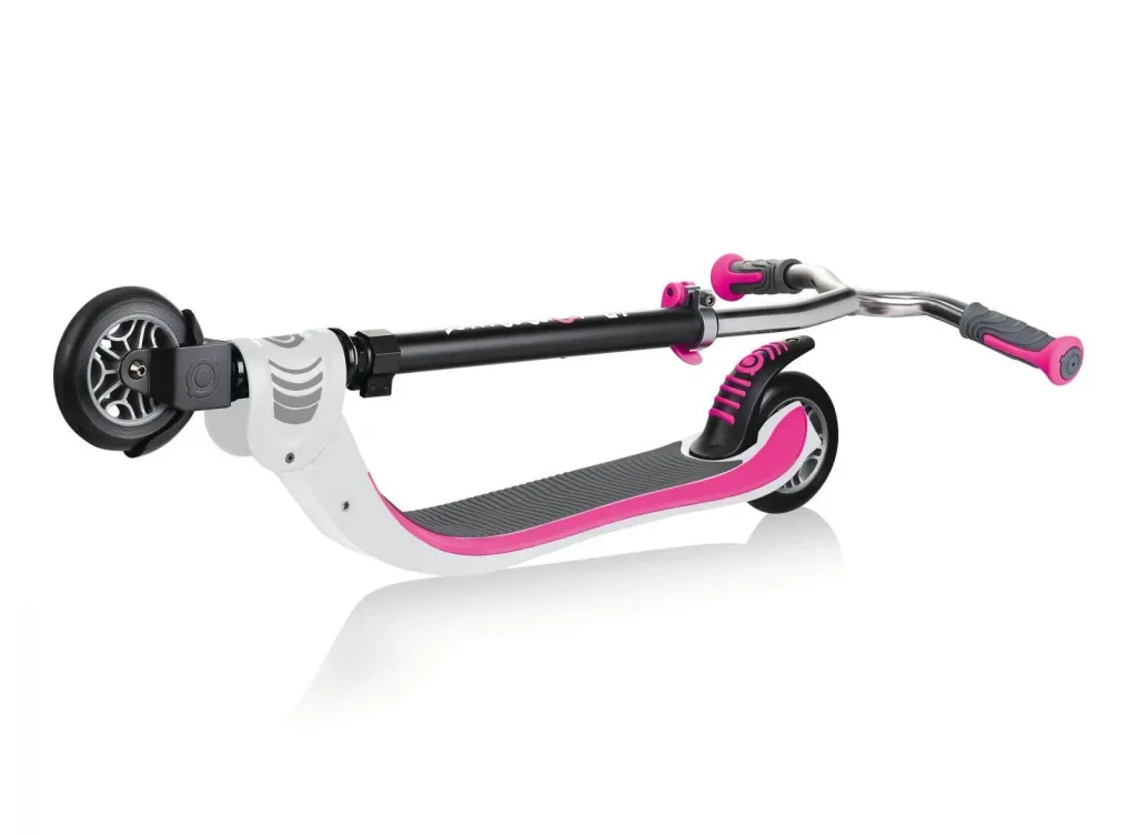 FLOW FOLDABLE 125   Tretroller, 125 mm, ABEC 5, höhenverstellbar, Klappmechanismus, weiß-neon pink