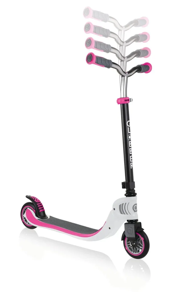 FLOW FOLDABLE 125   Tretroller, 125 mm, ABEC 5, höhenverstellbar, Klappmechanismus, weiß-neon pink