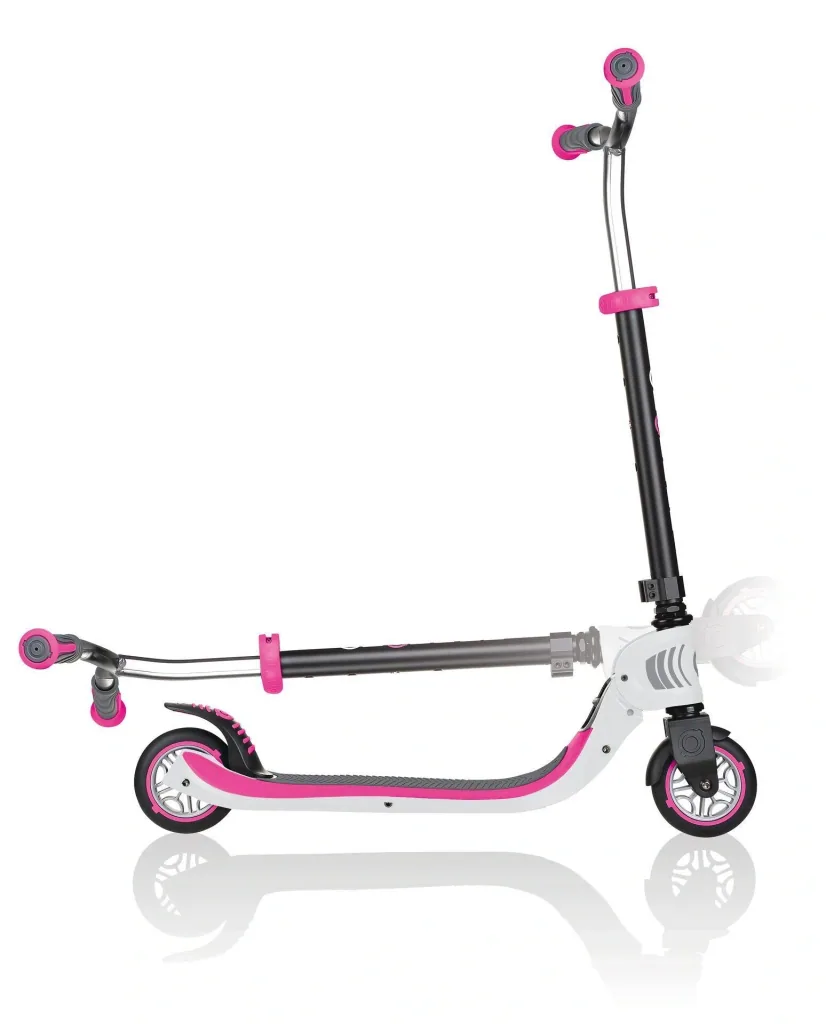 FLOW FOLDABLE 125   Tretroller, 125 mm, ABEC 5, höhenverstellbar, Klappmechanismus, weiß-neon pink