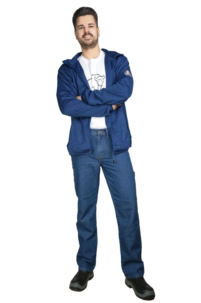 Arbeitsjeans aus strapazierfähigem Denim, Farbe blau, Gr. 48