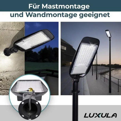 LED-Straßenleuchte 100 W bietet 11700 lm, 5000 K (neutralweiß) & IP65 Schutz