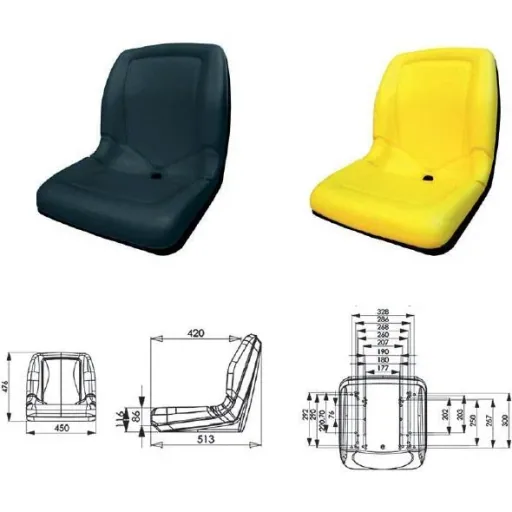 Sitzschale ST3, PVC, schwarz