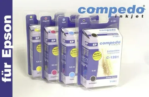 Druckerpatrone für Epson T1281-4 4er Multipack - 4er Set in den Farben cyan, gelb, magenta und schwarz