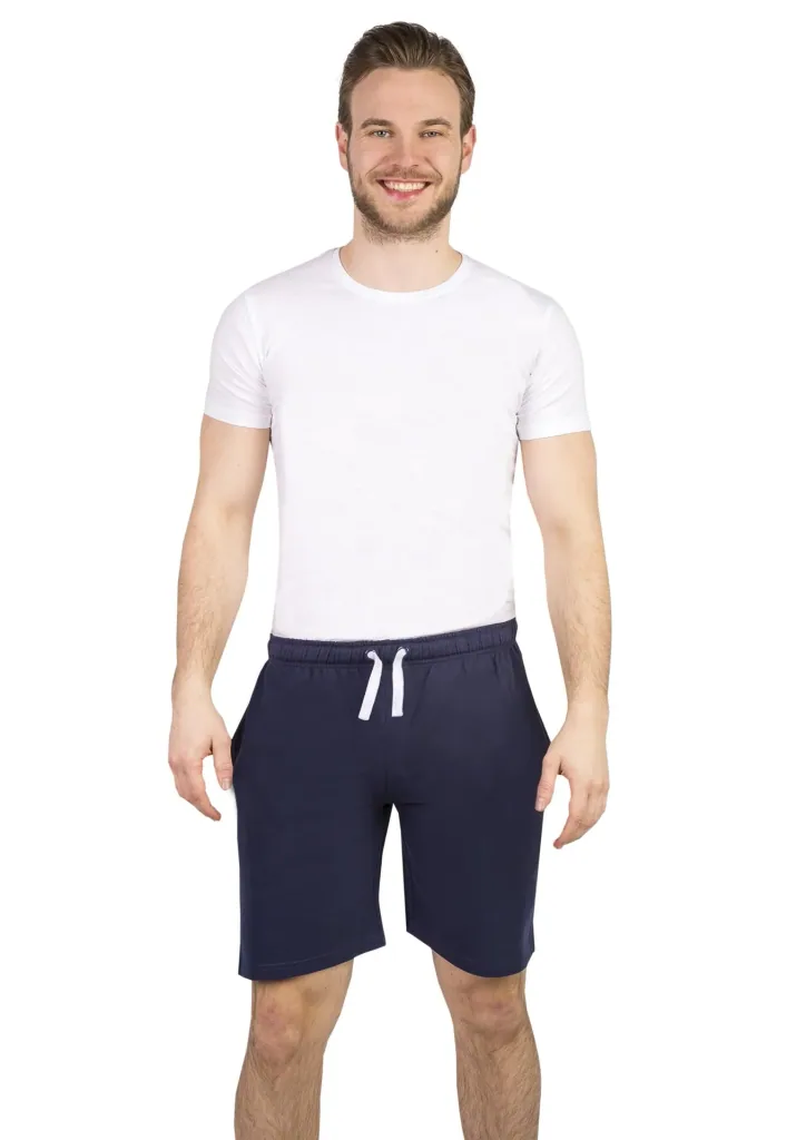 Shorts aus Baumwolljersey, Farbe marine, Gr.M