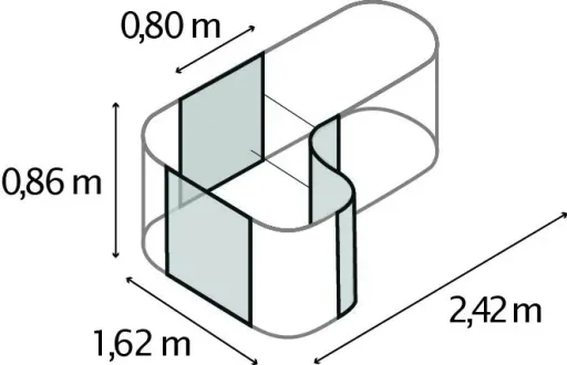 Hochbeeterweiterung Curve 858, Farbe granit