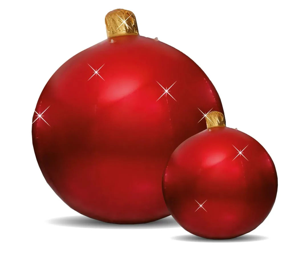 Aufblasbare Weihnachtskugel 80 cm mit 4 Edelstahl Ösen