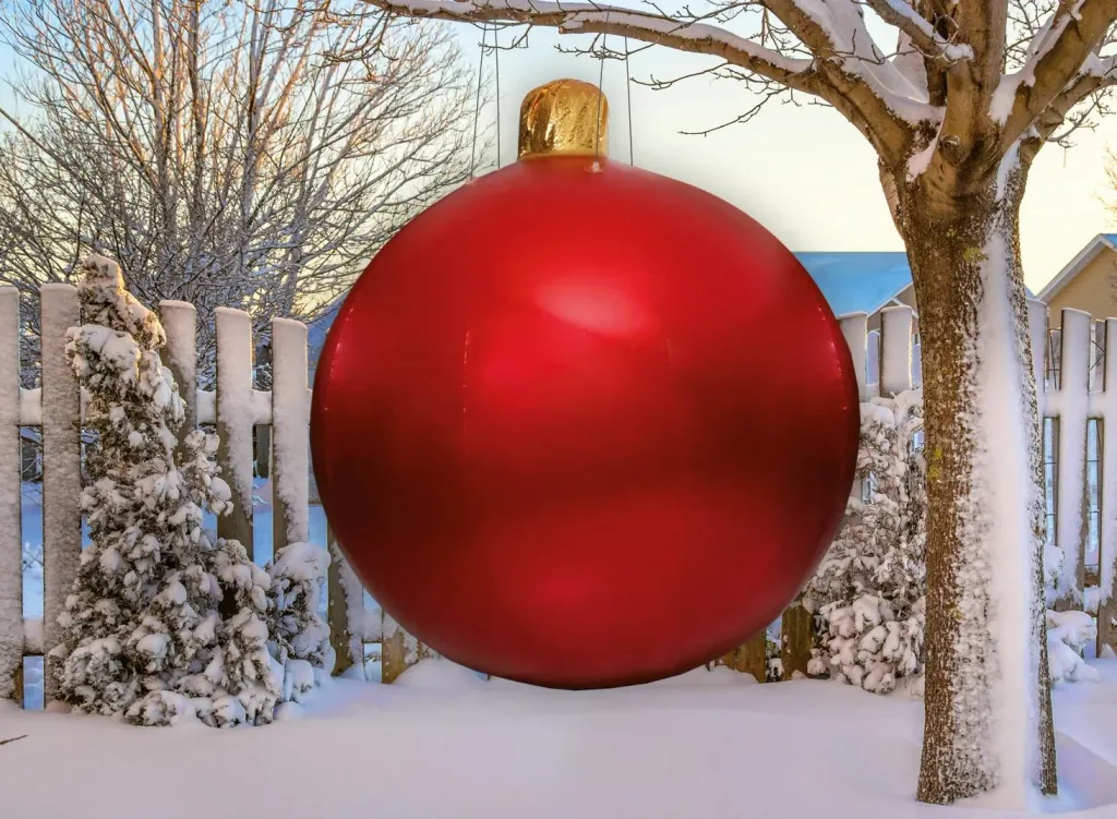 Aufblasbare Weihnachtskugel 80 cm mit 4 Edelstahl Ösen