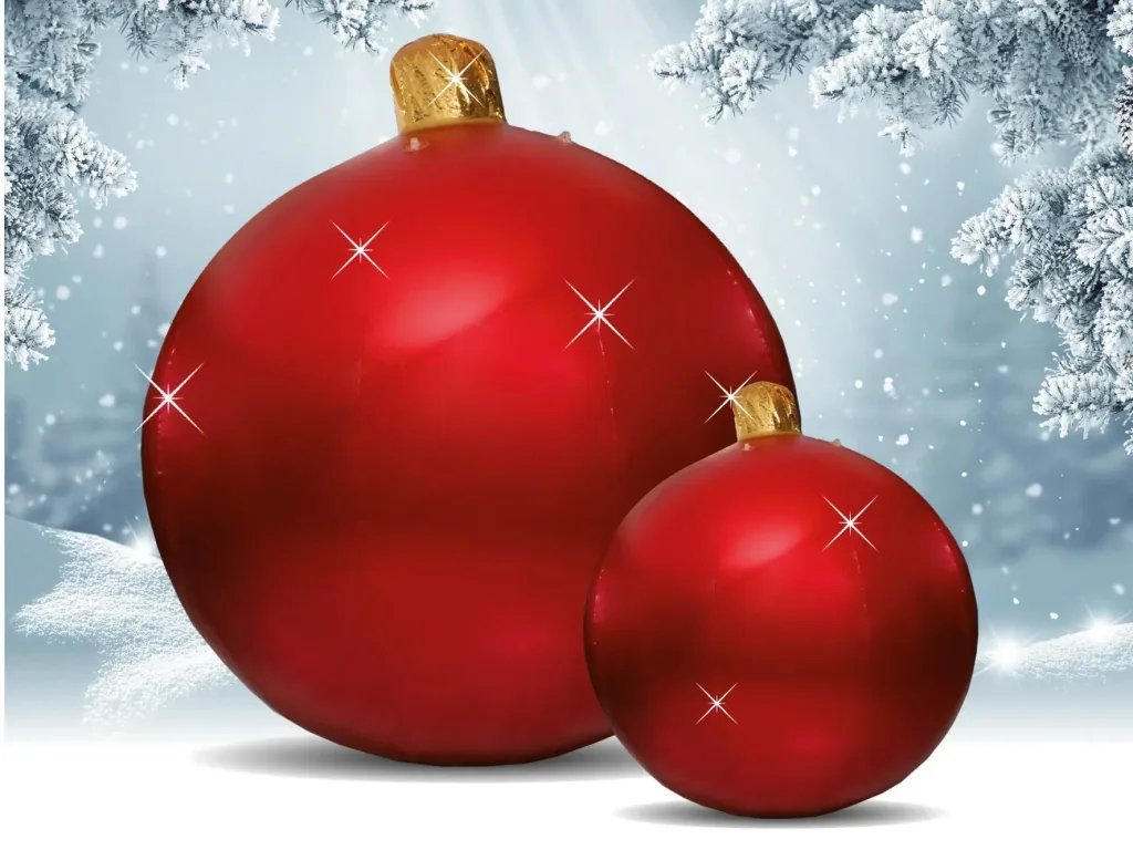 Aufblasbare Weihnachtskugel 80 cm mit 4 Edelstahl Ösen