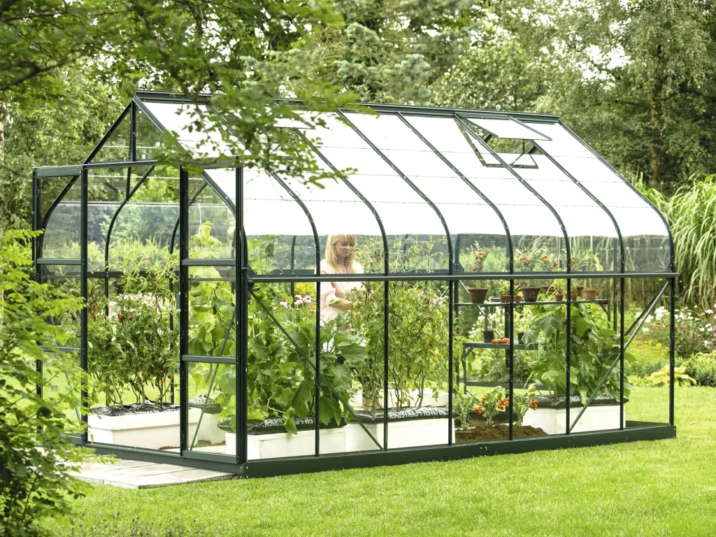 Gewächshaus Dione 11500 ESG 3 mm, Farbe smaragd