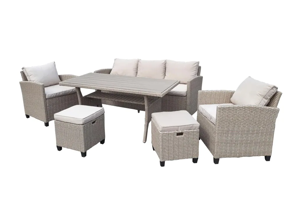 Dining-Lounge Madeira II bicolor mit hellen Kissen