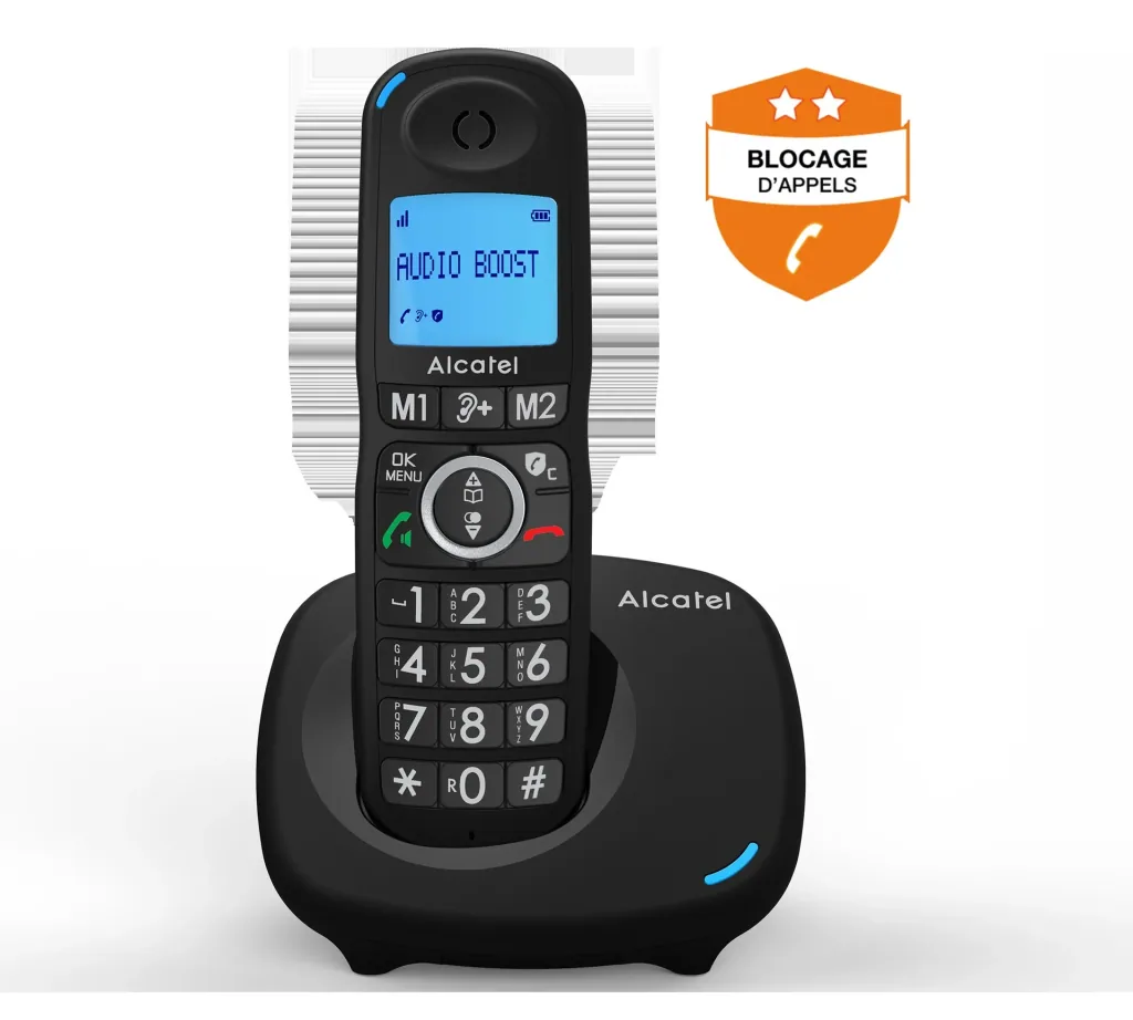 Komfort-Telefon Alcatel XL595B Single mit Call-Block-Funktion, schnurlos