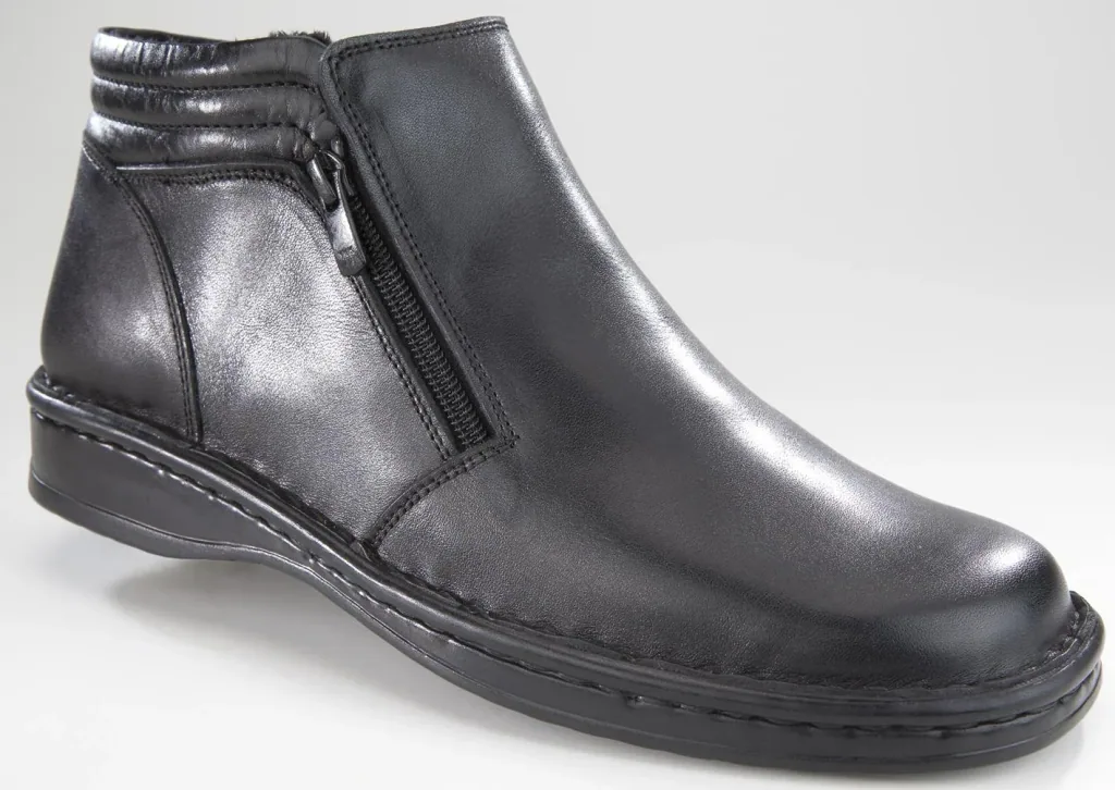 Herren Halbstiefel mit Reißverschlüssen und Warmfutter, Farbe schwarz, Gr. 40