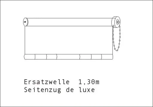 Ersatzvorhang De Luxe "Tropfen weiß", 130 cm, inkl. Welle, Seitenzug