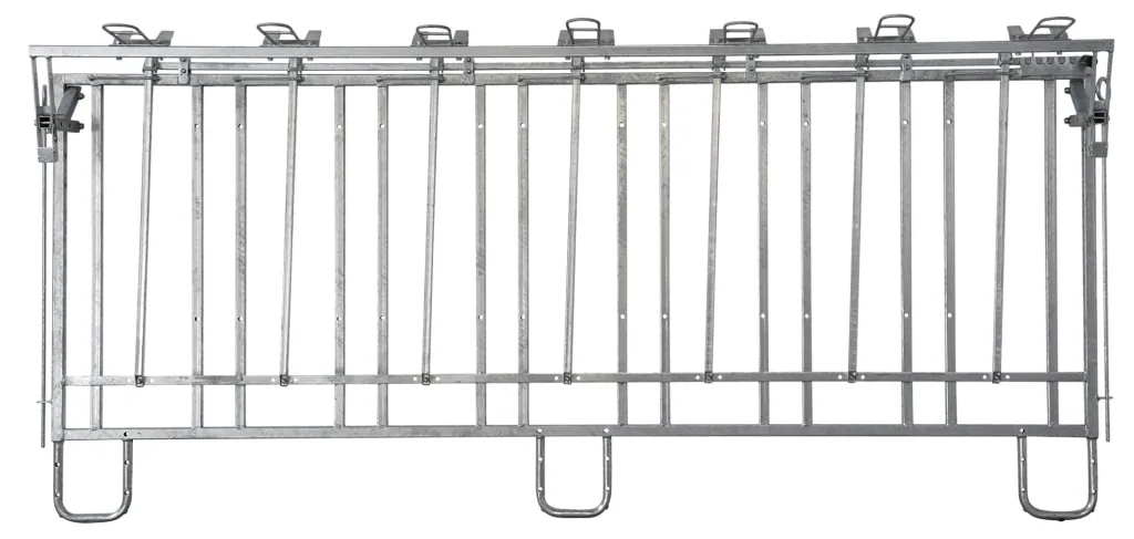 Fanggitter mit 7 Fressplätzen für modulare Zaunaufstallung