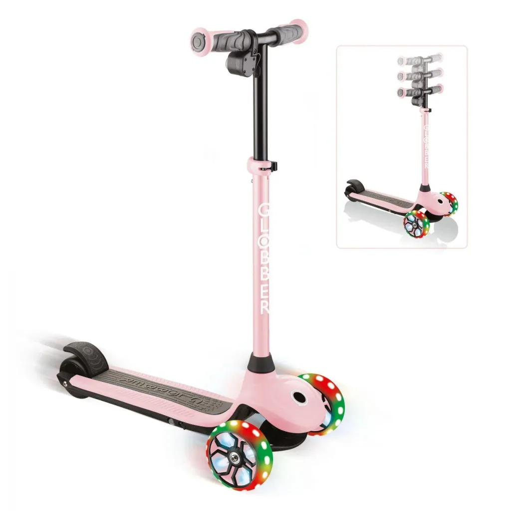 ONE K E-MOTION 4 PLUS   E-Scooter, Lithium-Batterie, 80 W Motor, 125/90 mm, 3-rädrig, LED-Rollen, pastellrosa