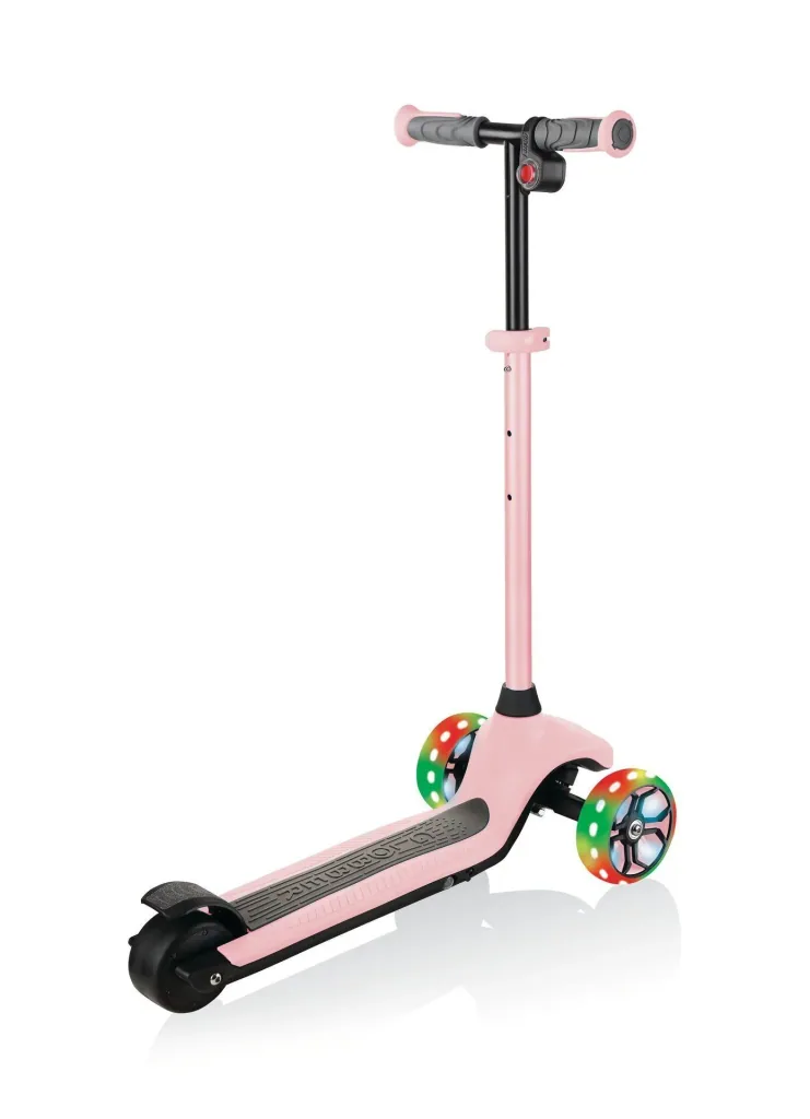 ONE K E-MOTION 4 PLUS   E-Scooter, Lithium-Batterie, 80 W Motor, 125/90 mm, 3-rädrig, LED-Rollen, pastellrosa
