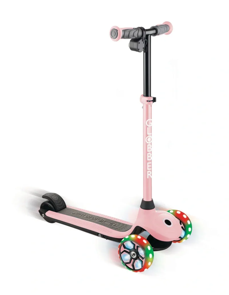 ONE K E-MOTION 4 PLUS   E-Scooter, Lithium-Batterie, 80 W Motor, 125/90 mm, 3-rädrig, LED-Rollen, pastellrosa