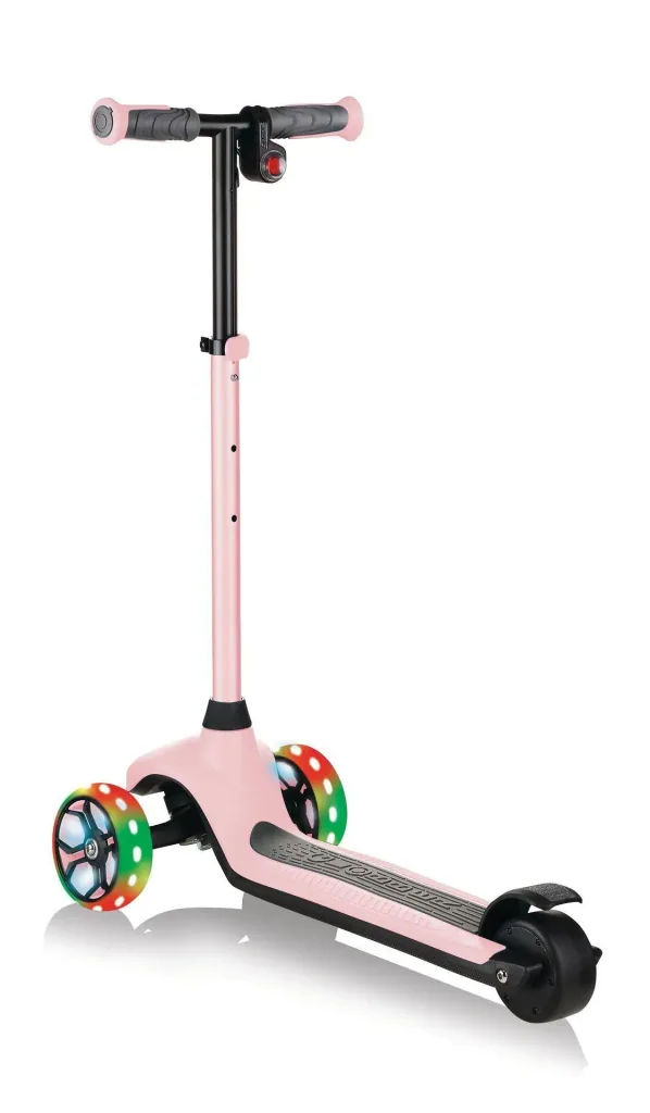 ONE K E-MOTION 4 PLUS   E-Scooter, Lithium-Batterie, 80 W Motor, 125/90 mm, 3-rädrig, LED-Rollen, pastellrosa