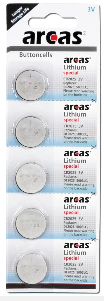 Lithium Knopfzellen CR2025 - 5 Stück