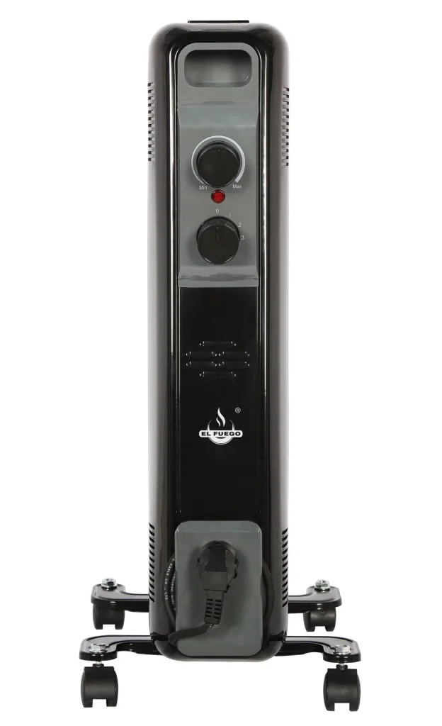 Mobiler Ölradiator, schwarz, 7 Rippen