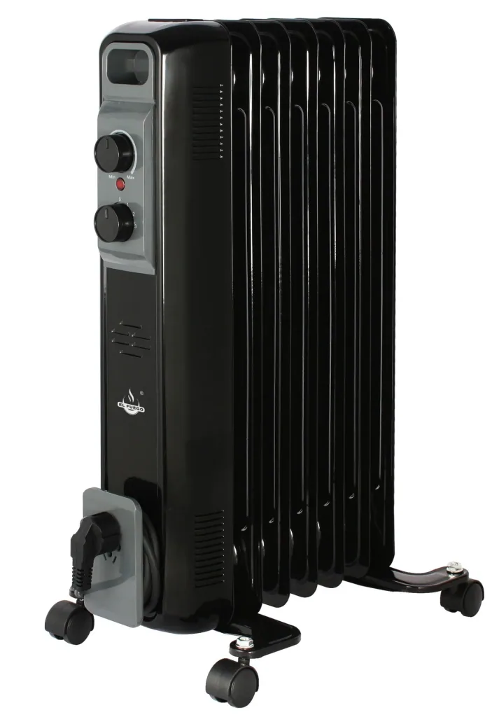 Mobiler Ölradiator, schwarz, 7 Rippen