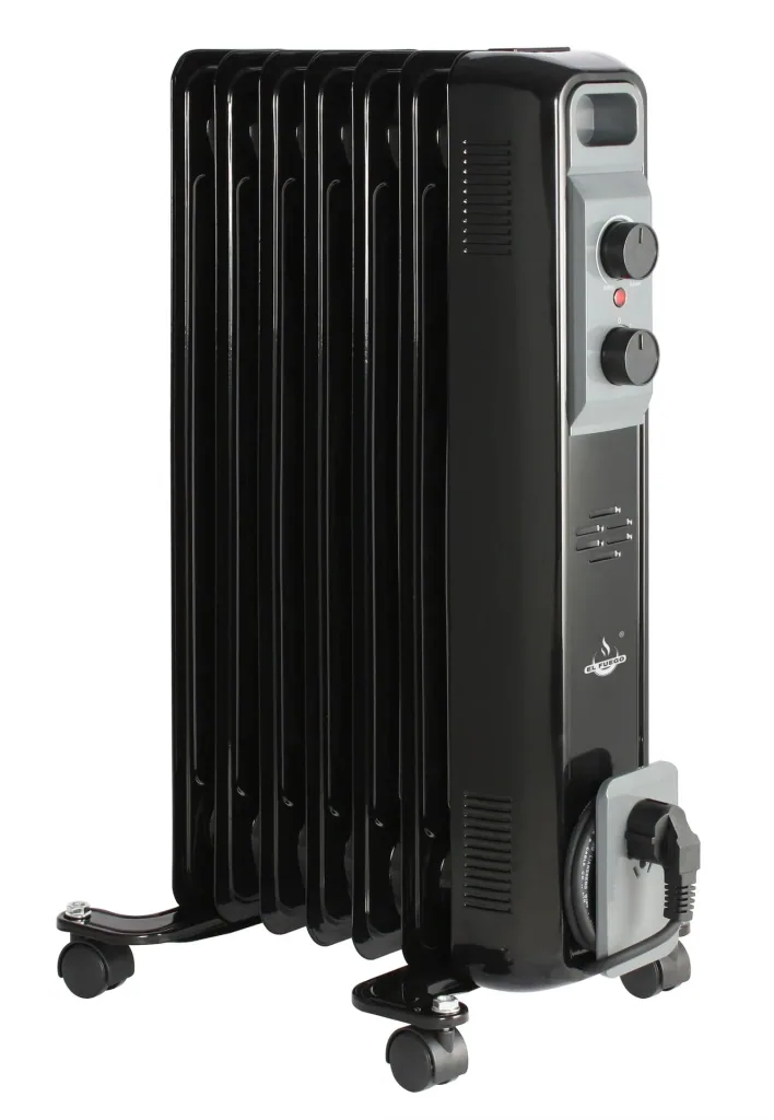 Mobiler Ölradiator, schwarz, 7 Rippen
