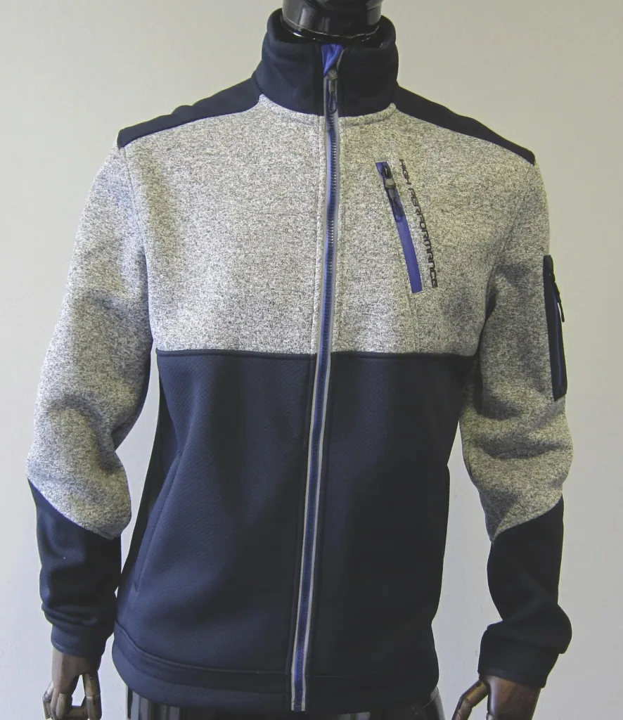 Strick Fleecejacke, Farbe marine/grau, Gr.M