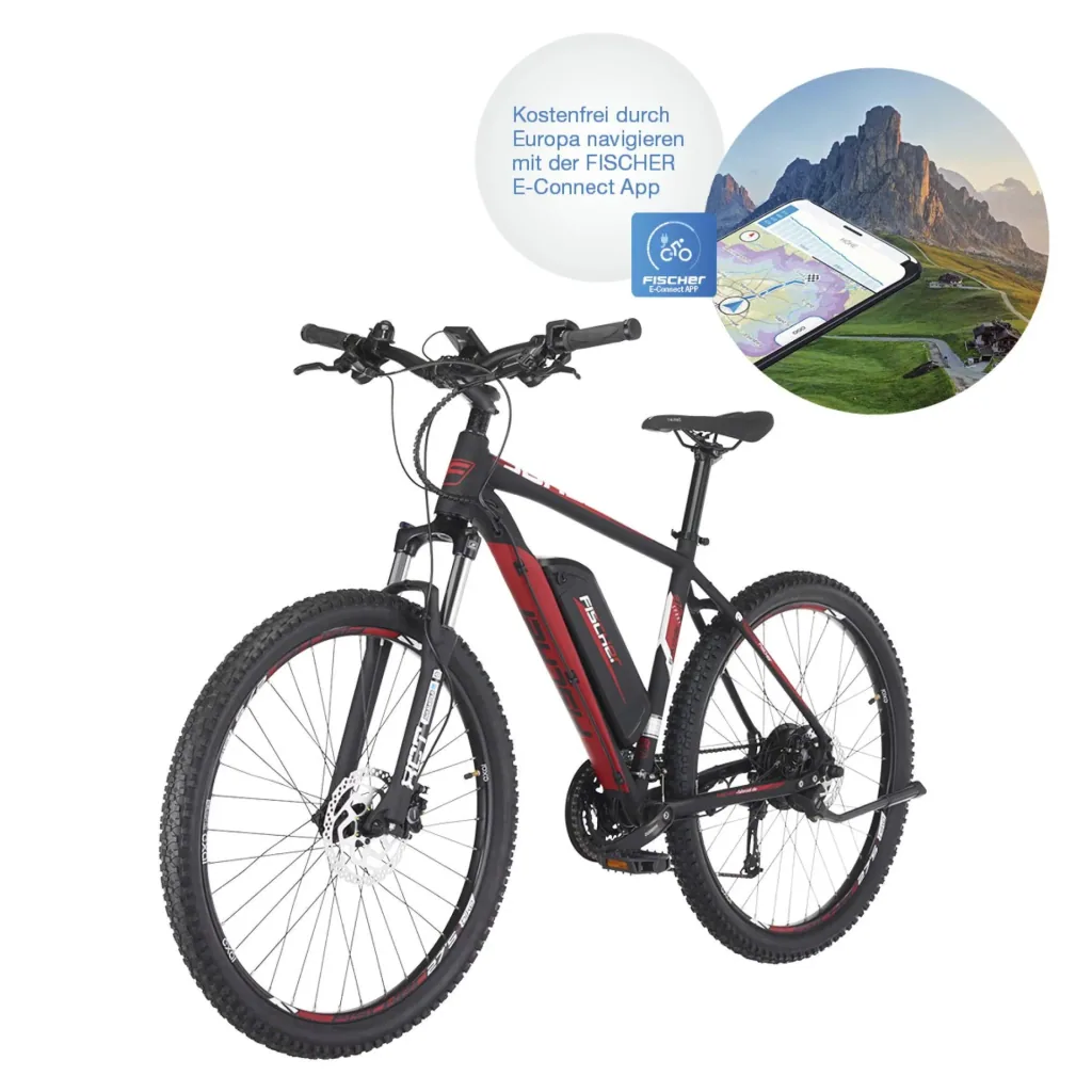 Unisex E-Bike MTB, 27,5 Zoll, Rahmengröße 48cm, 10-Gang Kettenschaltung, schwarz matt, MONTIS EM 1726