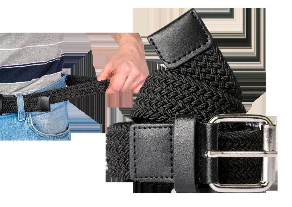 Stretch-Gürtel für Herren, superelastisch 3cm Breit, Farbe schwarz