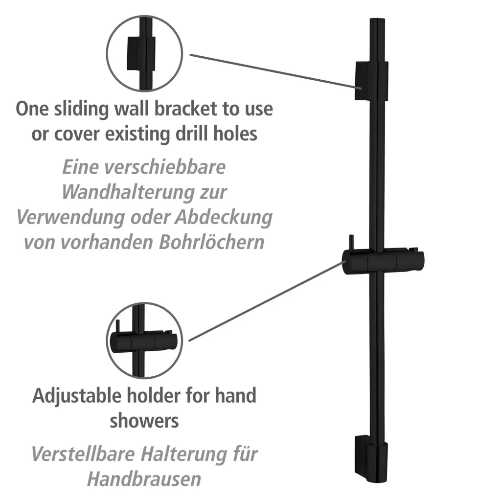 Duschstange Classic Schwarz 70 cm