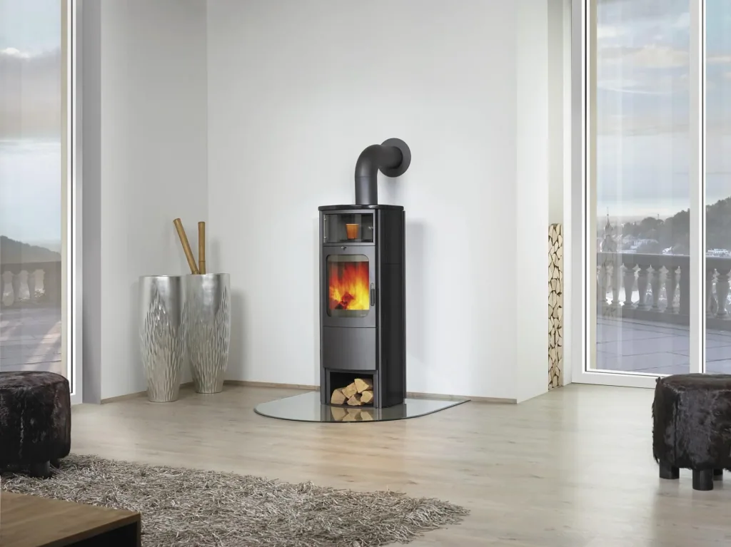 Kaminofen Opera-B Grande(5 kW) meteor-schwarz, Dauerbrand, Automatik