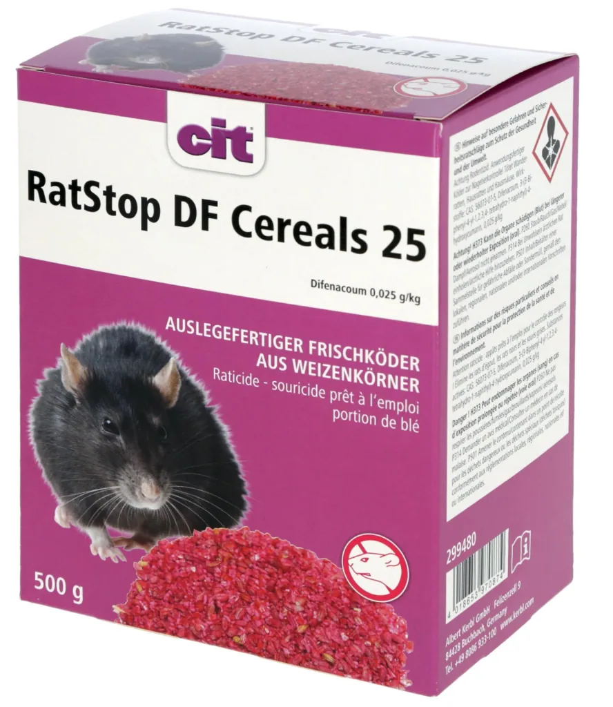 Frischeköder RatStop DF 25 Cereal, für den Innen- und Außenbereich, 500 g
