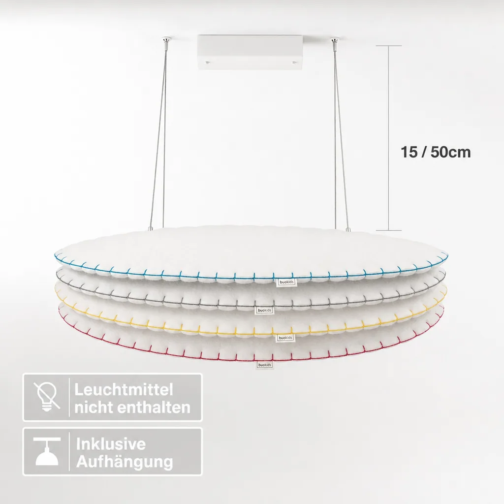 Buokids Deckenlampe Nube gross, Farbe der Naht: blau