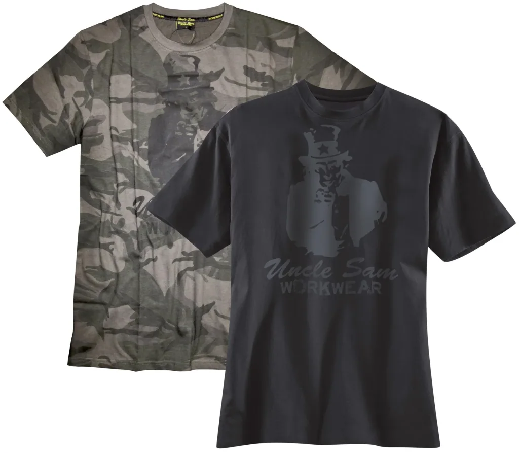 T-Shirt mit Rundhals und Frontdruck, Farbe camouflage, Gr.XL