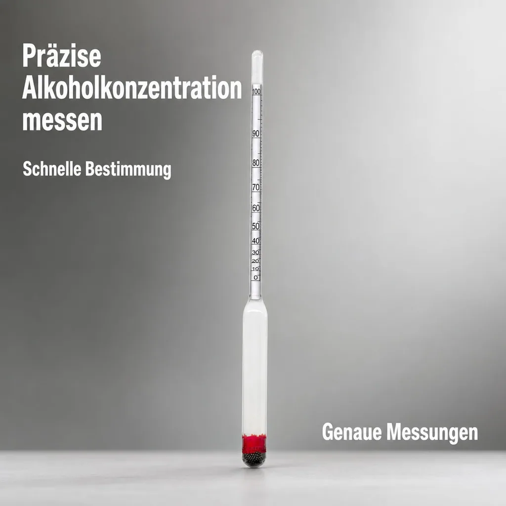 Alkoholmessgerät, Alkoholmeter, Alkoholspindel (0-100%) für Spirituosen