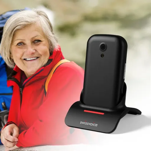 Seniorenhandy mit Sprachausgabe und SOS Taste, schwarz
