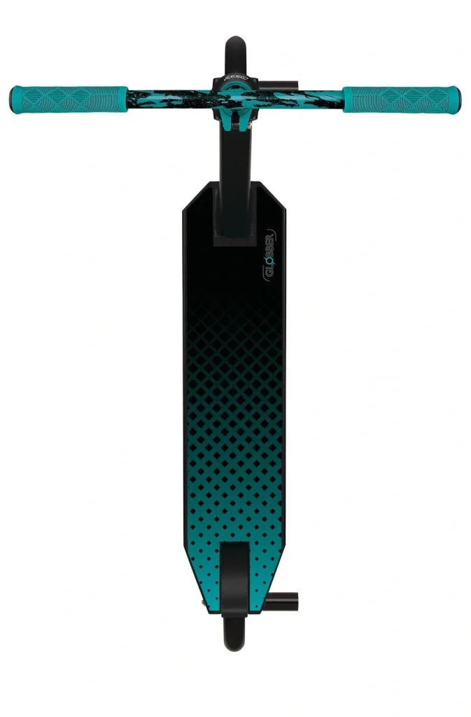 STUNTSCOOTER GS 720   Freestyle Kickroller, 110 mm, ABEC 7, verstärkter Lenker, 360°-Lenkung, schwarz-türkis