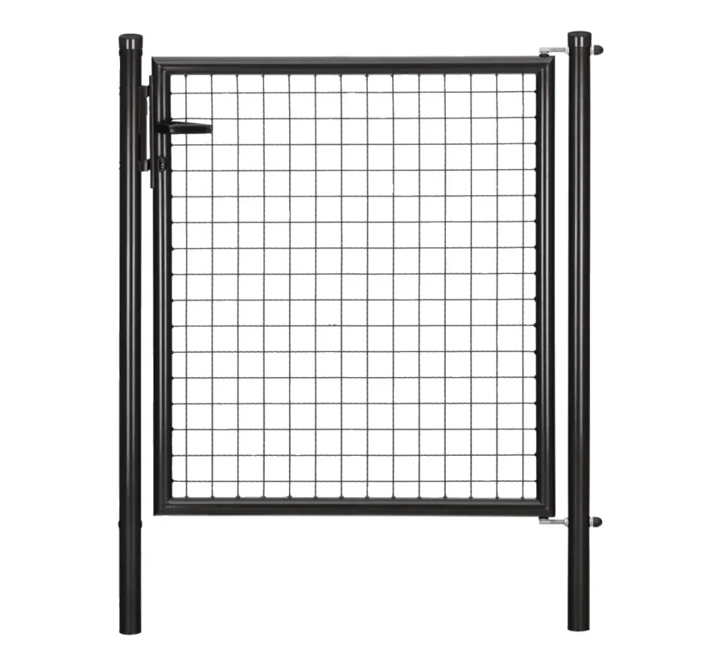 Wellengitter-Einzeltor mit Zubehör, anthrazit-metallic, Breite 100 cm, Höhe 150 cm