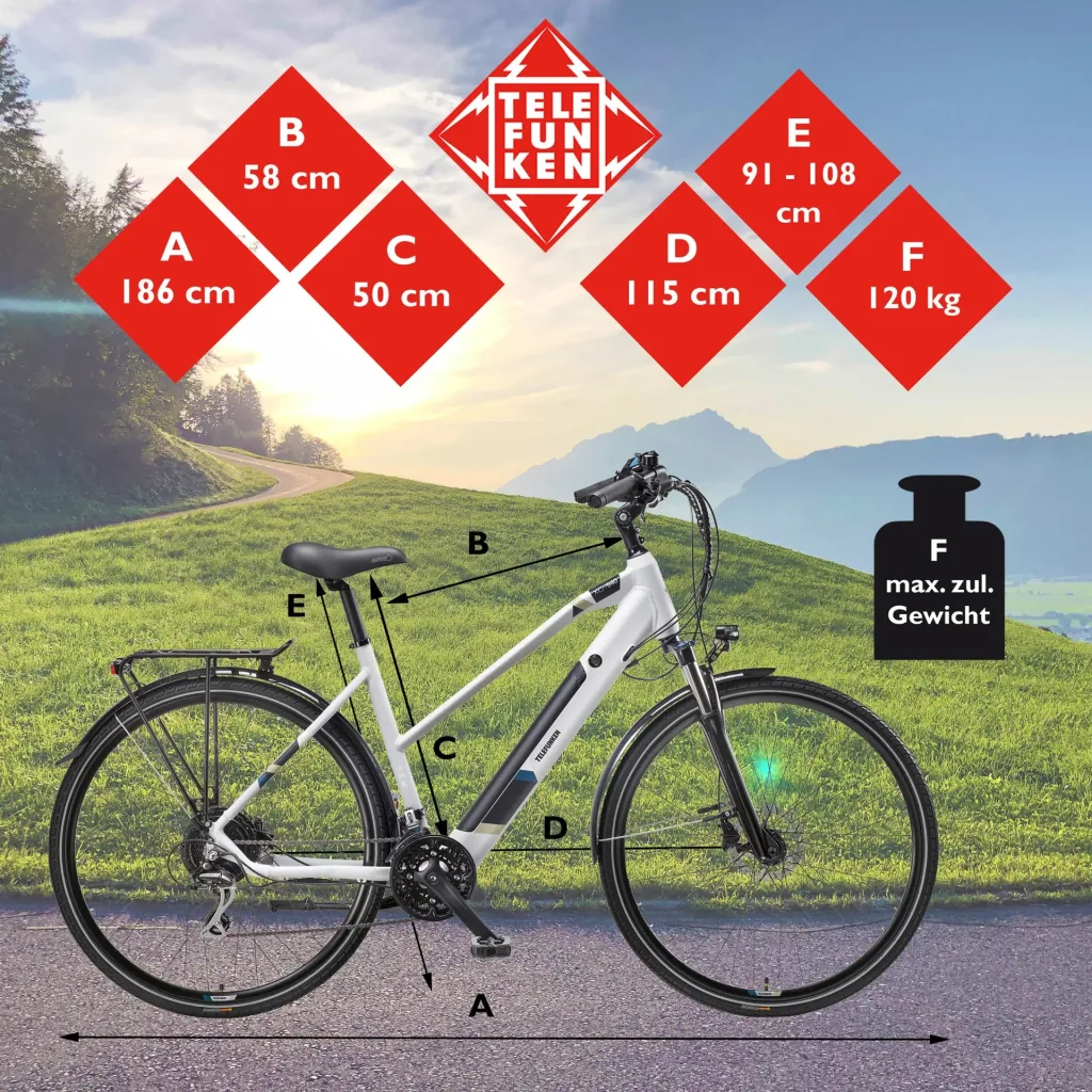 Damen Alu Trekking E-Bike, 28 Zoll, Rahmenhöhe 50 cm, 24-Gang Kettenschaltung, kreide, XC940 Expedition