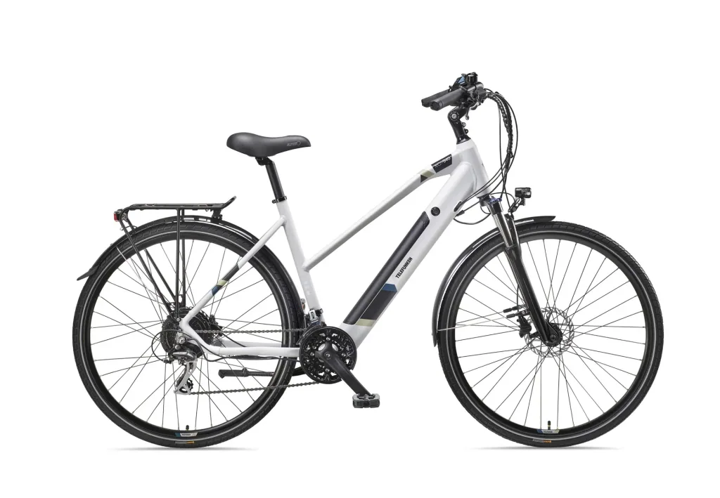 Damen Alu Trekking E-Bike, 28 Zoll, Rahmenhöhe 50 cm, 24-Gang Kettenschaltung, kreide, XC940 Expedition
