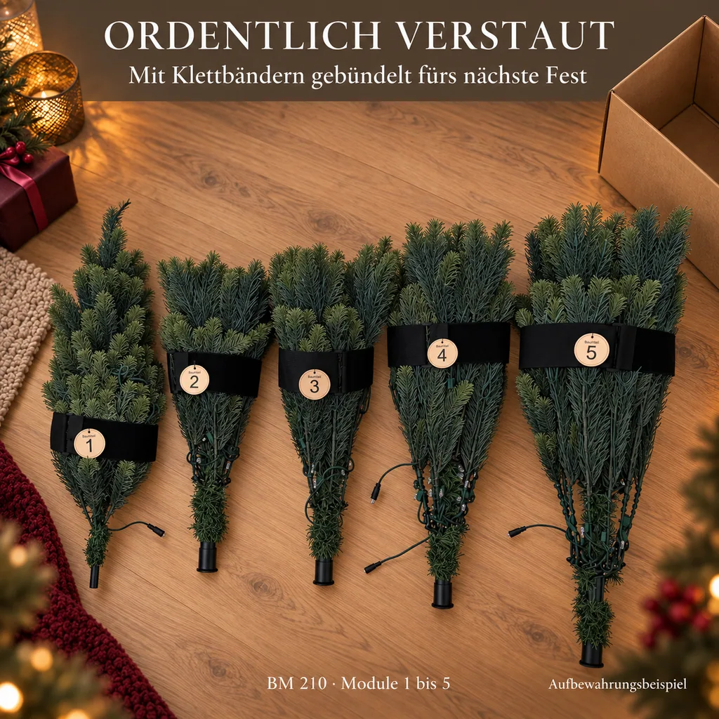 Weihnachtsbaum mit Lichterkette, 312 LEDs, H 210, inkl. Standfuß